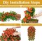 Artificial Fall Hanging Flowers Plants Baskets for Outdoors, Fake Mums, Fall Porch Outdoor Decor, Faux Mums Artificial Flowers with Hanging Baskets for Urn Fillers